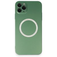 Newface iPhone 11 Pro Max Kılıf Jack Magneticsafe Lens Silikon - Yeşil