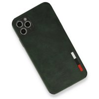 Newface iPhone 11 Pro Max Kılıf Loop Deri Silikon - Yeşil