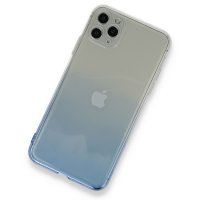 Newface iPhone 11 Pro Max Kılıf Lüx Çift Renkli Silikon - Mavi