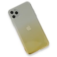 Newface iPhone 11 Pro Max Kılıf Lüx Çift Renkli Silikon - Sarı