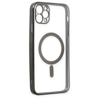 Newface iPhone 11 Pro Max Kılıf Magneticsafe Lazer Silikon - Siyah