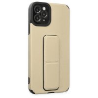 Newface iPhone 11 Pro Max Kılıf Mega Standlı Silikon - Gold