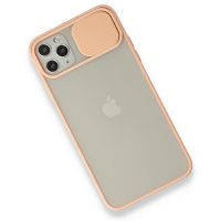 Newface iPhone 11 Pro Max Kılıf Palm Buzlu Kamera Sürgülü Silikon - Pembe