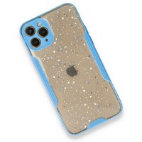 Newface iPhone 11 Pro Kılıf Platin Simli Silikon - Mavi