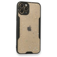 Newface iPhone 11 Pro Max Kılıf Platin Simli Silikon - Siyah