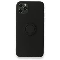 Newface iPhone 11 Pro Kılıf Viktor Yüzüklü Silikon - Siyah
