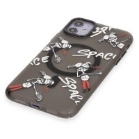 Newface iPhone 12 Kılıf Apollo Magneticsafe Desenli Kapak - Apollo Siyah - 3