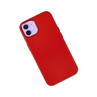 Newface iPhone 12 Kılıf Asya Deri Silikon - Kırmızı