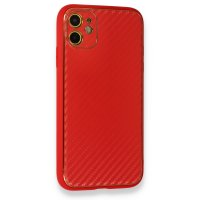 Newface iPhone 12 Kılıf Coco Karbon Silikon - Kırmızı