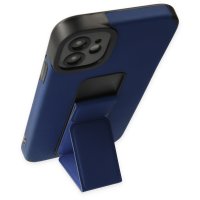 Newface iPhone 12 Kılıf Mega Standlı Silikon - Mavi