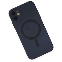 Newface iPhone 12 Kılıf Moshi Lens Magneticsafe Silikon - Lacivert