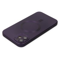 Newface iPhone 12 Kılıf Moshi Lens Magneticsafe Silikon - Mor