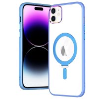 Newface iPhone 12 Kılıf Mudo Magneticsafe Standlı Kapak - Sierra Blue