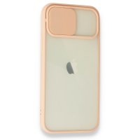 Newface iPhone 12 Kılıf Palm Buzlu Kamera Sürgülü Silikon - Pembe