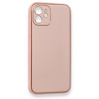 Newface iPhone 12 Mini Kılıf Coco Deri Silikon Kapak - Pembe