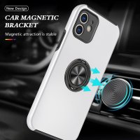 Newface iPhone 12 Mini Kılıf Elit Yüzüklü Kapak - Gümüş
