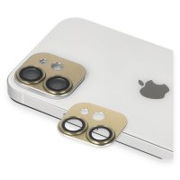 Newface iPhone 12 Mini Pers Alüminyum Kamera Lens - Gold