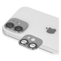 Newface iPhone 12 Mini Pers Alüminyum Kamera Lens - Gümüş