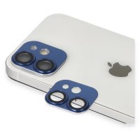 Newface iPhone 12 Mini Pers Alüminyum Kamera Lens - Lacivert
