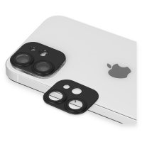 Newface iPhone 12 Mini Pers Alüminyum Kamera Lens - Siyah