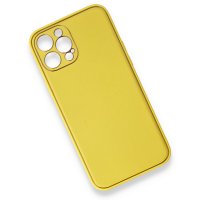 Newface iPhone 12 Pro Kılıf Coco Deri Silikon Kapak - Sarı
