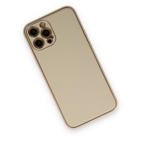 Newface iPhone 12 Pro Kılıf Coco Deri Silikon Kapak - Gold