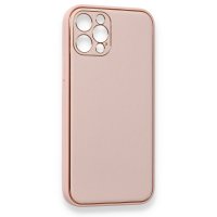 Newface iPhone 12 Pro Kılıf Coco Deri Silikon Kapak - Pembe