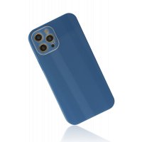 Newface iPhone 12 Pro Kılıf Glass Kapak - Mavi