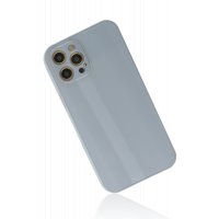 Newface iPhone 12 Pro Kılıf Glass Kapak - Sky Blue
