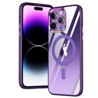 Newface iPhone 12 Pro Kılıf Mudo Magneticsafe Standlı Kapak - Derin Mor