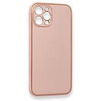 Newface iPhone 12 Pro Max Kılıf Coco Deri Silikon Kapak - Pembe