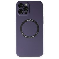 Newface iPhone 12 Pro Max Kılıf Jack Magneticsafe Lens Silikon - Mor
