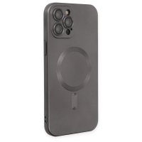 Newface iPhone 12 Pro Max Kılıf Moshi Lens Magneticsafe Silikon - Füme