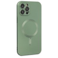 Newface iPhone 12 Pro Max Kılıf Moshi Lens Magneticsafe Silikon - Yeşil