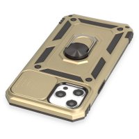 Newface iPhone 12 Pro Max Kılıf Pars Lens Yüzüklü Silikon - Gold