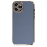 Newface iPhone 12 Pro Max Kılıf Volet Silikon - Mavi