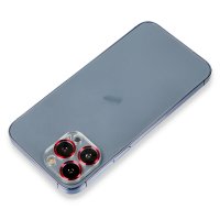 Newface iPhone 12 Pro Max Metal Kamera Lens Koruma Cam - Kırmızı