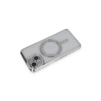 Newface iPhone 13 Kılıf Joke Simli Magneticsafe Kılıf - Gümüş