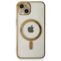 Newface iPhone 13 Kılıf Magneticsafe Lazer Silikon - Gold