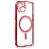 Newface iPhone 13 Kılıf Magneticsafe Lazer Silikon - Kırmızı