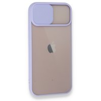 Newface iPhone 13 Kılıf Palm Buzlu Kamera Sürgülü Silikon - Lila