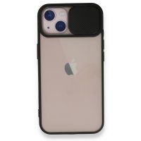 Newface iPhone 13 Kılıf Palm Buzlu Kamera Sürgülü Silikon - Siyah