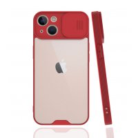 Newface iPhone 13 Kılıf Platin Kamera Koruma Silikon - Kırmızı