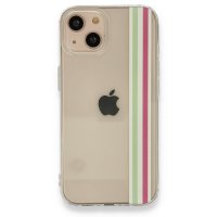 Newface iPhone 13 Kılıf Prime Silikon - Yeşil-Pembe
