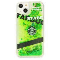 Newface iPhone 13 Kılıf Starbuck Sulu Silikon - Koyu Yeşil