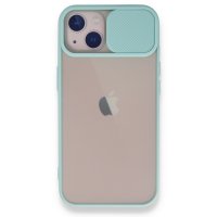 Newface iPhone 13 Mini Kılıf Palm Buzlu Kamera Sürgülü Silikon - Turkuaz