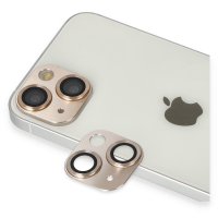 Newface iPhone 13 Mini Pers Alüminyum Kamera Lens - Gold