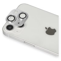 Newface iPhone 13 Pers Alüminyum Kamera Lens - Gümüş