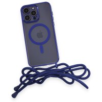 Newface iPhone 13 Pro Kılıf Divo Lazer Askılı Magsafe Kapak - Mavi