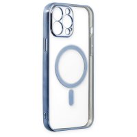 Newface iPhone 13 Pro Kılıf Magneticsafe Lazer Silikon - Sierra Blue